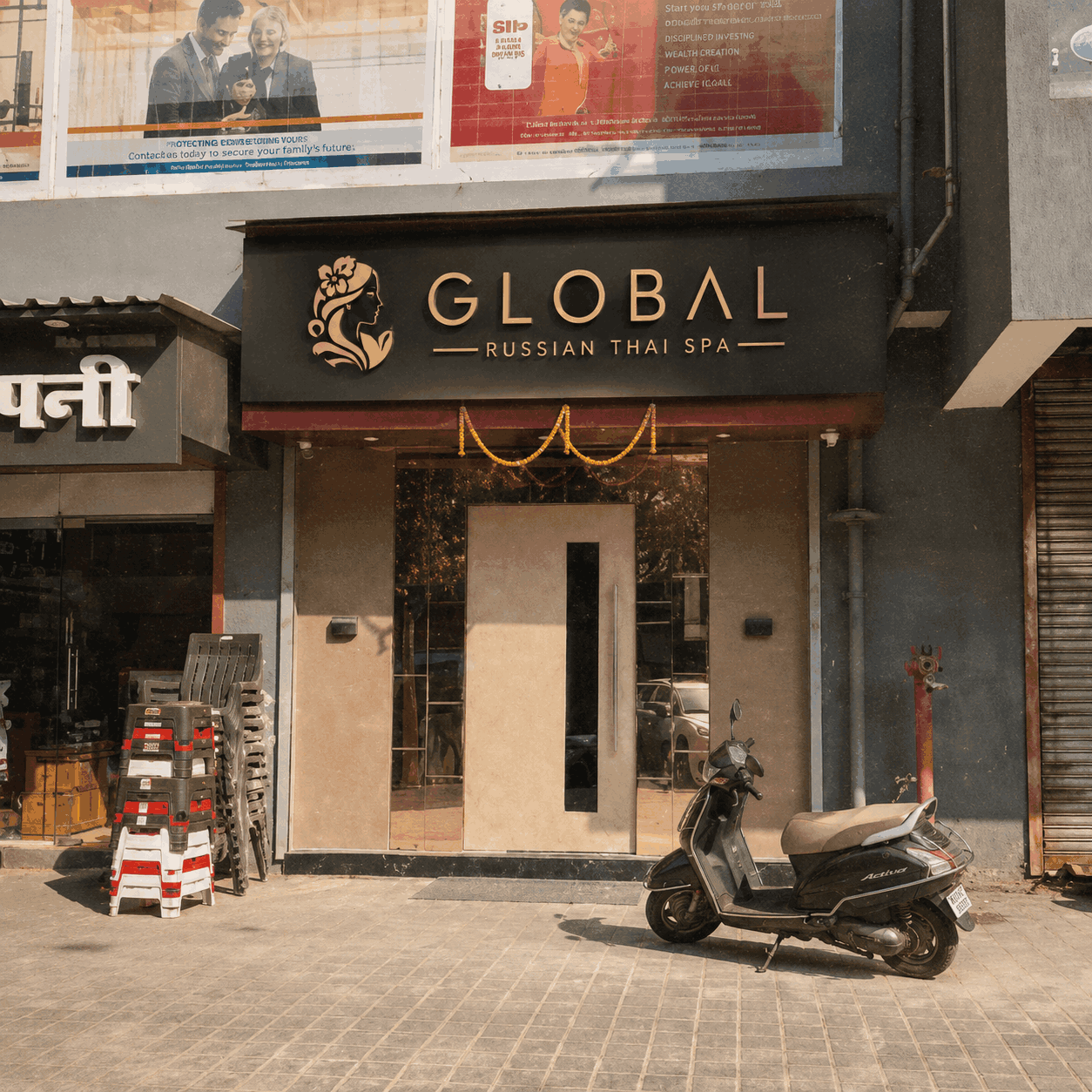 Global Russian Thai Spa centre on Calangute–Baga Road, North Goa
